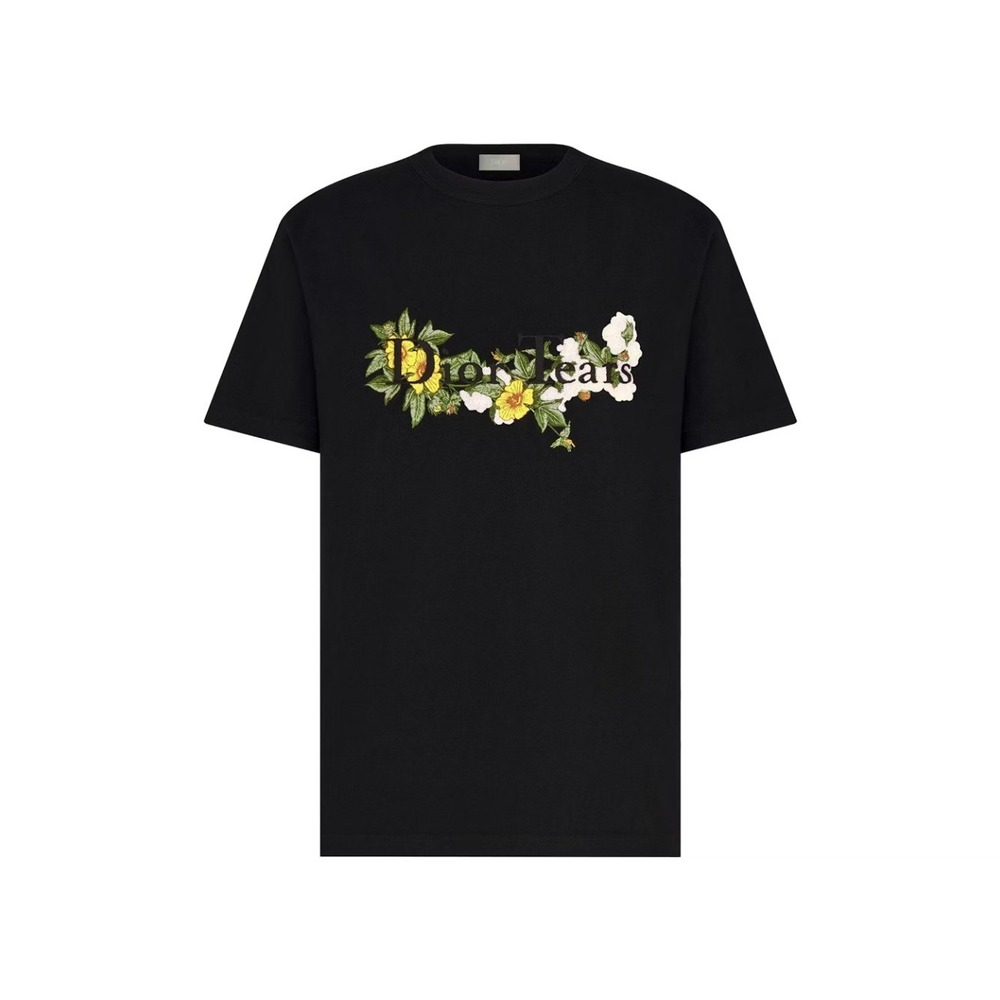 Dior x Denim Tears  Dior Tears Floral Embroidered T-Shirt Black Large